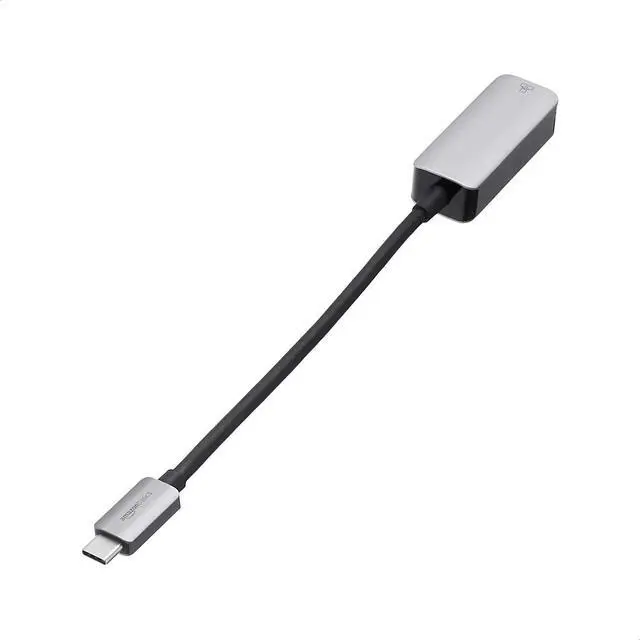 Alt view image 5 of 6 - Aluminum USB-C to RJ45 Gigabit Ethernet Adapter, Portable, Fast Network, Grey, 2.07 x 0.81 x 0.6 inches