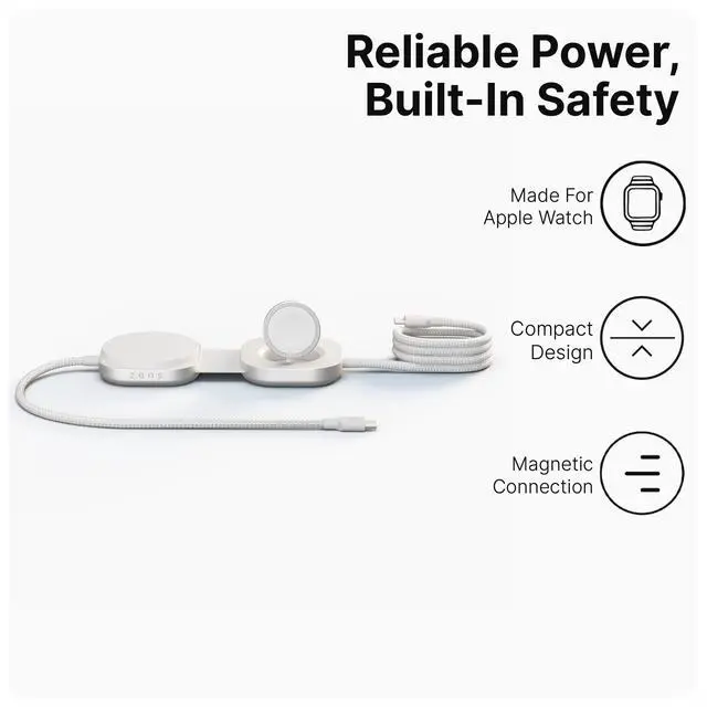 Alt view image 5 of 6 - Charging Cable Pro 3 | The Only Cable that Charges MacBook 140W + iPhone MagSafe Qi2 Wireless 15W + Apple Watch Fast Charge | MFi Certified | Power Adapter Not Included | 4.9 ft | White