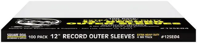 Alt view image 3 of 6 - (100 Pack) 12 inch Record Outer Sleeves - Archival Quality - Extra Heavy Duty 4 Mil Thick - Soft Virgin Polyethylene