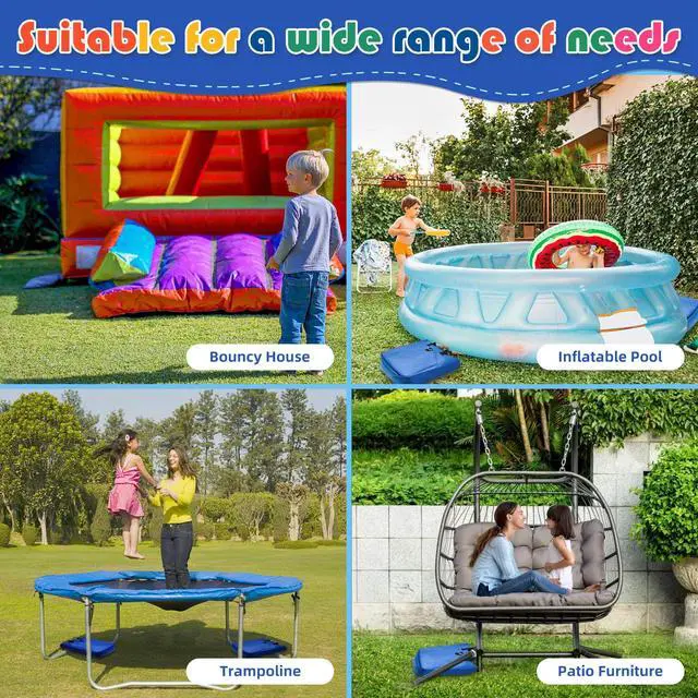 Alt view image 6 of 6 - Vinyl SandBags with Handle(Each Capacity 55 Pound, 4 Pack) | Durable 18oz Vinyl Bounce House Sand Bags Suitable for Fixed Inflatable Trampolines Inflatable Water Slide Canopies Tents