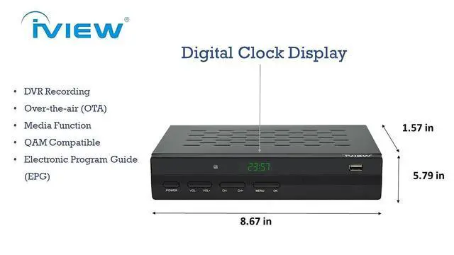 Alt view image 3 of 6 - 3500STB III, ATSC Digital Converter Box with Recording and Media Player, Analog to Digital, QAM Tuner, Channel 3/4, HDMI, A/V, USB, Learning Remote
