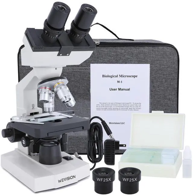 Main image of Professional 40X-2500X Lab Binocular Compound Microscope for Clinical Research - 4 Achromatic Objectives, Double-Layer Mechanical Stage, Coaxial Focus - High-Precision LED Scope for Labs & Medicine