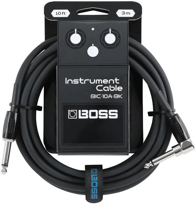 Main image of BIC-10A Series | Instrument Cable | Straight to Right-Angle ¼-Inch Connectors | 10ft./3m Length | Quiet Operation & Durable | Six Color Options | Straight to Angled 6.3mm Jack | 3m | High Quality Guit