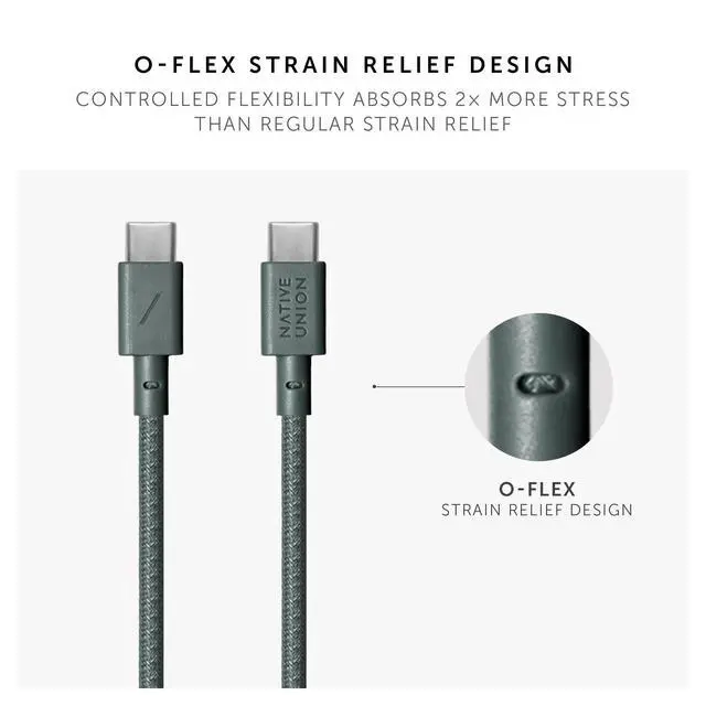 Alt view image 5 of 6 - Type-C Belt Cable - 4ft Ultra-Strong USB-C to USB-C Charging Cable for iPhone 17/17 Pro/17e, iPhone Air, iPad Pro/Air (M4), MacBook Air (M5), Galaxy S26/S25, Flip/Fold 7 (Slate Green)