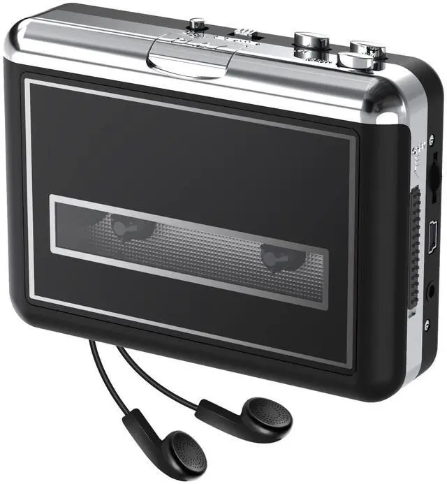 Main image of Cassette Player - Compact Tape Player Portable Recorder with Earphone-Convert Audio Music Cassette to MP3 Digital, Compatible with Laptop/PC/MAC- for Entertainment, Travel, Light Sports(Black)