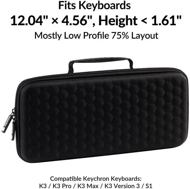 Alt view image 2 of 6 - Carrying Case for K3 / K3 Pro / K3 Max / S1 Black EVA Hard Shell Canvas Bag with Comfortable Handle for Travel & Storage
