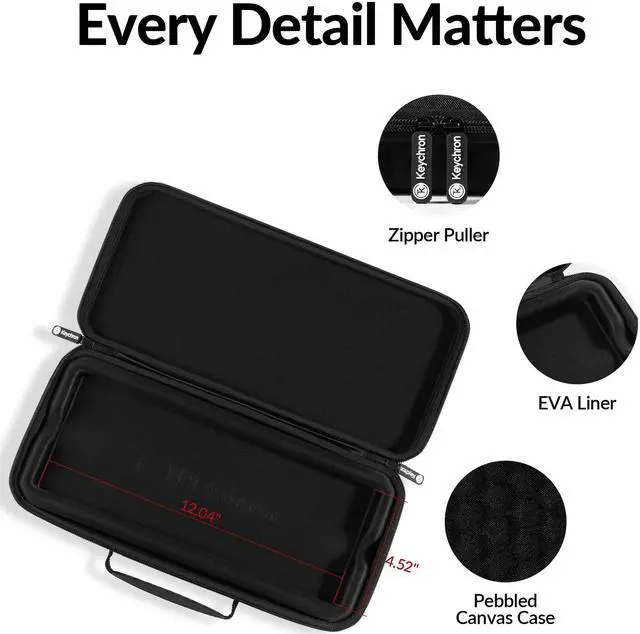 Alt view image 3 of 6 - Carrying Case for K3 / K3 Pro / K3 Max / S1 Black EVA Hard Shell Canvas Bag with Comfortable Handle for Travel & Storage