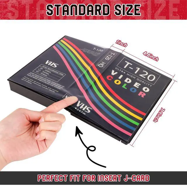 Alt view image 2 of 5 - Standard Black VHS Cases, VHS Album Case with Outer Clear Sleeve (20 Pack)