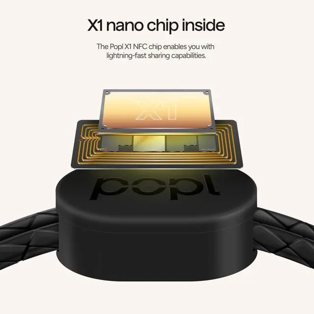 Alt view image 3 of 6 - Authentic Patented Bracelet (Avoid Fake Knockoffs) - Smart NFC Networking Card - Simply Tap to Exchange Contact Info, Capture Leads, & Manage Contacts (Black Rope Style)