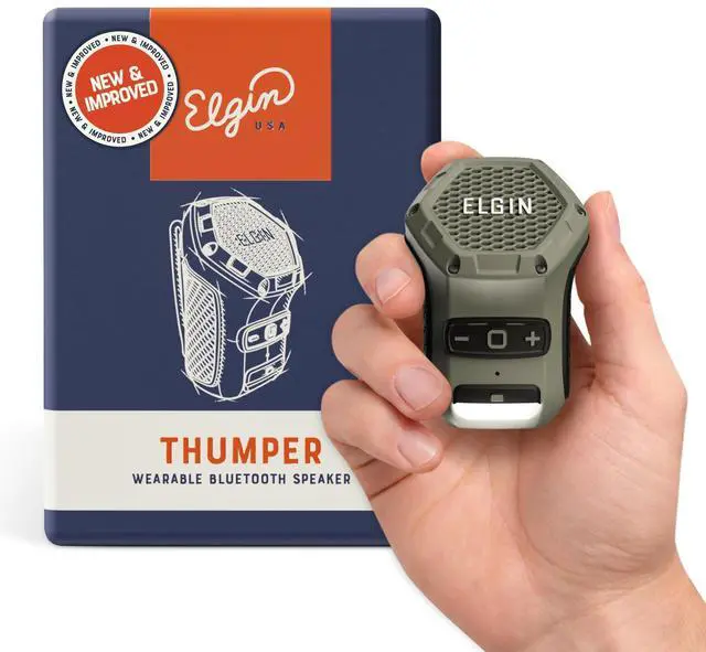 Main image of Thumper Mini Wearable Bluetooth Speaker, 35-Hour Battery Life, 50 ft Wireless Range, Water-Resistant, Magnetic Mount & Clip-On Design with LED Work Light for Jobsite, Outdoor & Everyday Use | 50 ft Wi