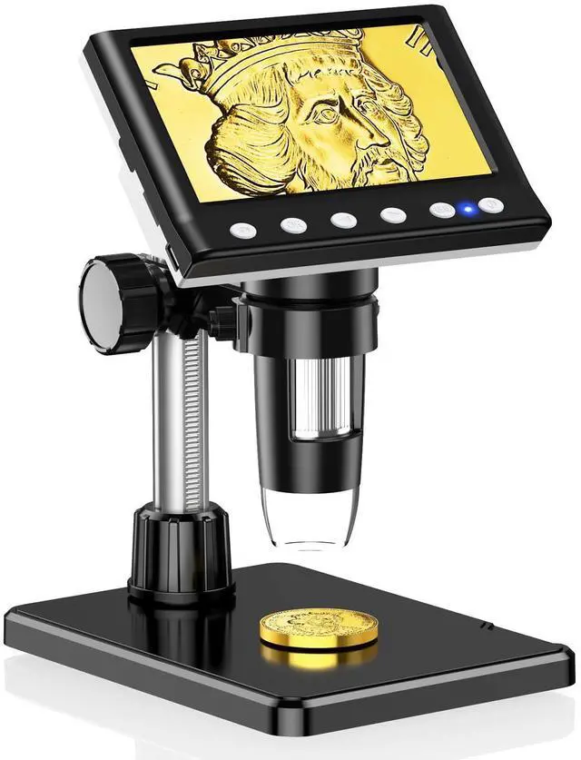 Main image of 4.3" Coin Microscope Coin Magnifier, 1980P HD Digital Microscope | Error Coin Magnifier with 8 LED Lights for Collectors, Compatible with Windows/Mac