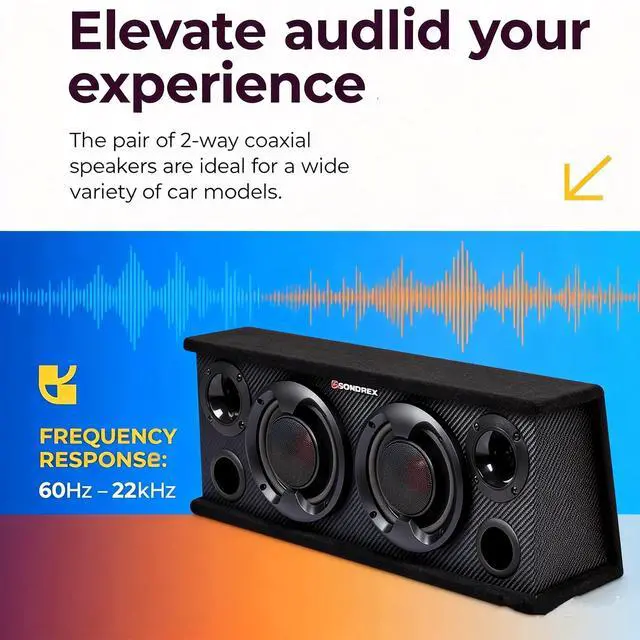 Alt view image 3 of 6 - Subwoofer Enclosure,Car Speaker,Workshop Cabinet Speakers 6.5"Tweeters | Speaker System Full Range,400W Max,4 Ohm,Wide Frequency Response,Enhanced Bass,Coaxial,Car Stereo System