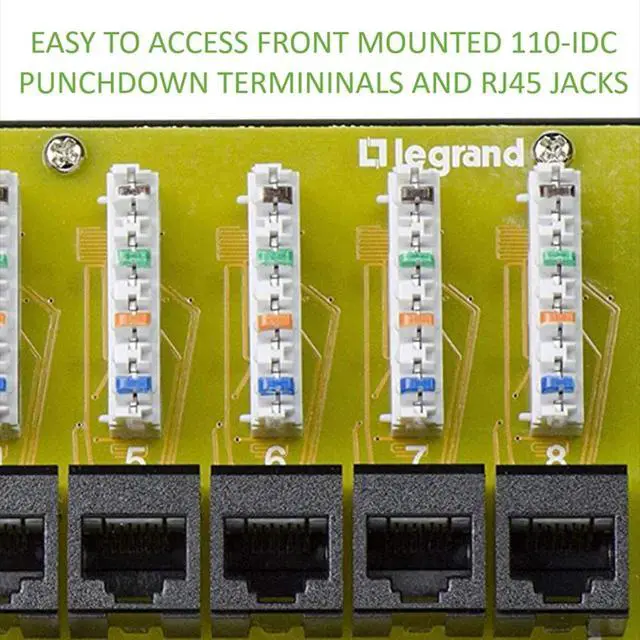 Alt view image 5 of 6 - Legrand - OnQ Cat 6 Network Interface Module - Compatible with All OnQ Enclosures - 8-Port Ethernet Connectivity for Home Networks, UL Listed (AC1068)