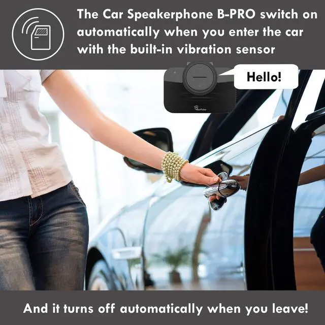 Alt view image 2 of 6 - Car Speakerphone B-PRO 2 Hands-Free kit, 6W Hi-Fi Speakers, with Bluetooth Automatic multipoint Cellphone Connection