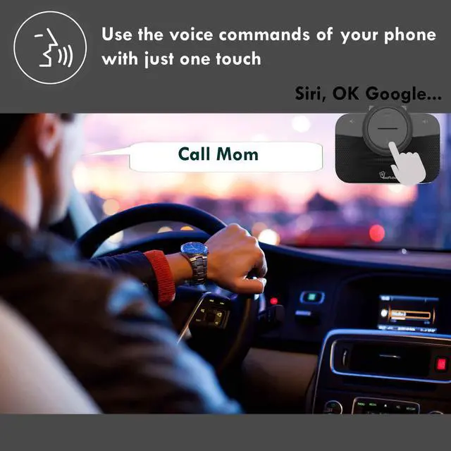 Alt view image 4 of 6 - Car Speakerphone B-PRO 2 Hands-Free kit, 6W Hi-Fi Speakers, with Bluetooth Automatic multipoint Cellphone Connection