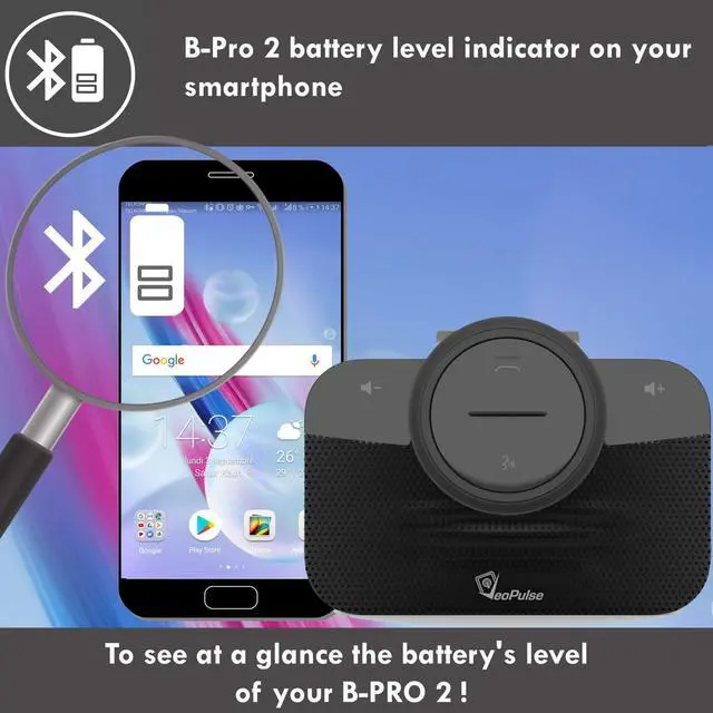Alt view image 5 of 6 - Car Speakerphone B-PRO 2 Hands-Free kit, 6W Hi-Fi Speakers, with Bluetooth Automatic multipoint Cellphone Connection