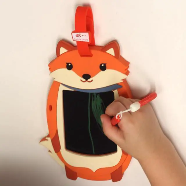 Alt view image 4 of 6 - Sketch Pals Fox 4 LCD Writing Tablet for Kids Reusable Mess-Free Drawing Pad with Tethered Stylus Clip-On Travel Doodle Board Toy Ages 3+