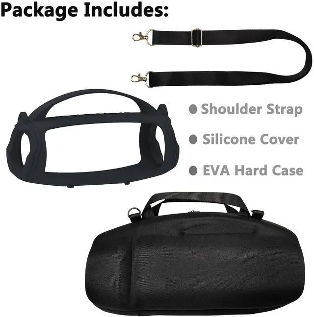 Alt view image 2 of 6 - Silicone Cover and Hard Case for JBL Charge 4 / Charge 5 Speaker | Protective Cases for Charge 5/4 Bluetooth Speaker Accessories, NOT for Wi-Fi Version (Black)