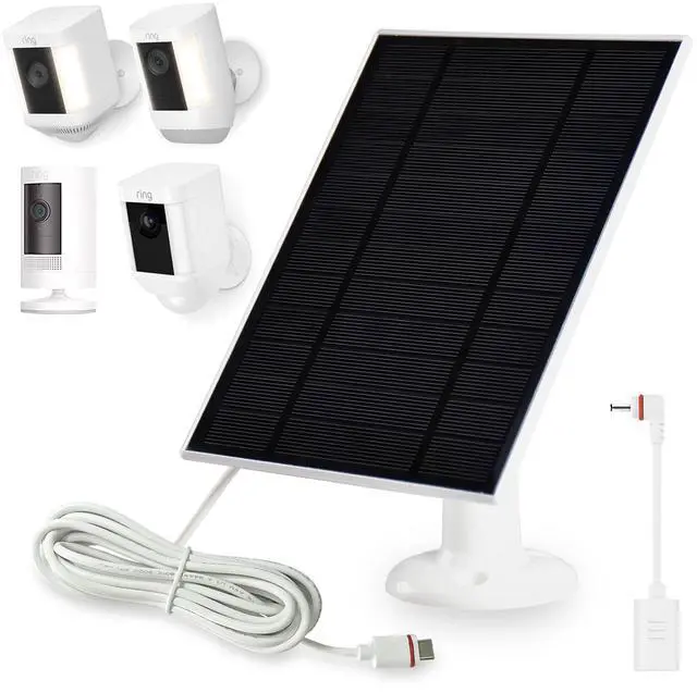 Main image of 4W Solar Panel for Ring Outdoor Cameras,1Pack Solar Panel Compatible with All New Stick Up Outdoor Cam Battery,Spotlight Cam Plus/Pro Battery,with USB-C to Barrel Plug Adapter