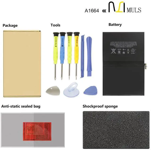 Alt view image 5 of 6 - A1664 Tablet Battery for iPad Pro 9.7'' (2016, Wi-Fi/Cellular) A1673 | A1674 A1675 020-00823 MLMW2LL/A MLN02LL/A MLMN2LL/A MLMV2LL/A MLMY2LL/A MLMQ2LL/A MLMX2LL/A MLN12LL/A MM172LL/A MM192LL/A