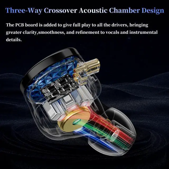 Alt view image 5 of 6 - ZAS Pro 7BA+1DD IEM - HiFi in-Ear Monitor for Musicians | Hybrid driver, 3.5mm wired, noise isolation, detachable cable, clear in all frequency, for stage/studio/audiophile