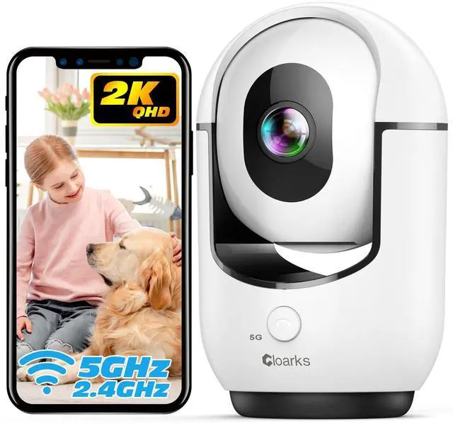 Main image of 2K Indoor Camera, 5/2.4 GHz WiFi Pan/Tilt Security Camera with AI Motion Detection, One-Click Call for Baby Monitor, Wired Pet Camera with 2-Way Audio, 24/7, Siren Alarm, TF/Cloud Storage