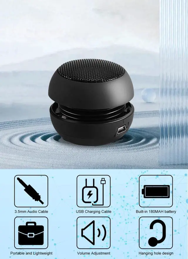 Alt view image 3 of 6 - Portable Mini Speaker USB Wired Small Speakers with 3.5mm Aux Input Jack, Travel Speakers for Laptop Computer MP3 Player Speaker for Mobile Phone, MP3, PC | Travel External, For Laptop Computer MP3 Pl