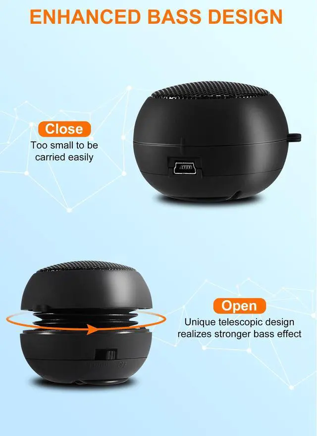 Alt view image 4 of 6 - Portable Mini Speaker USB Wired Small Speakers with 3.5mm Aux Input Jack, Travel Speakers for Laptop Computer MP3 Player Speaker for Mobile Phone, MP3, PC | Travel External, For Laptop Computer MP3 Pl