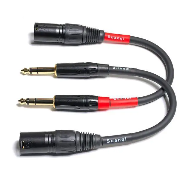 Alt view image 2 of 5 - 1/4 Inch TRS to XLR Male 6.35mm Balanced Signal Interconnect Microphone Cable Quarter inch to 3pin XLR Patch Cable 2Pack 8 inches