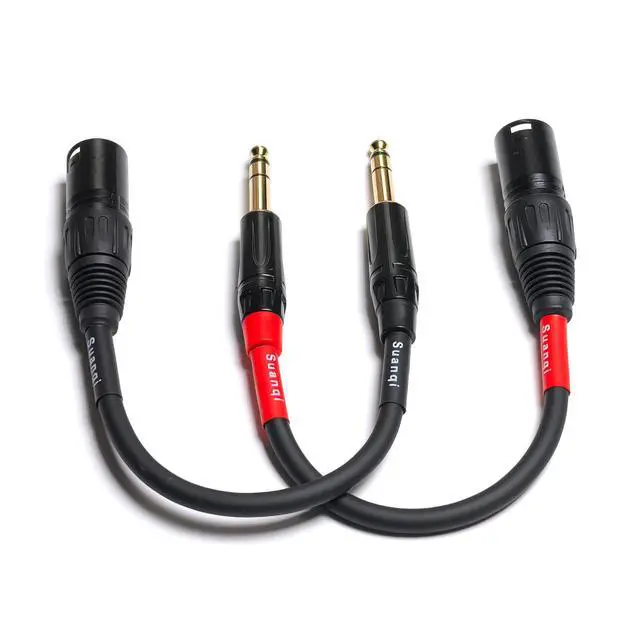 Alt view image 3 of 5 - 1/4 Inch TRS to XLR Male 6.35mm Balanced Signal Interconnect Microphone Cable Quarter inch to 3pin XLR Patch Cable 2Pack 8 inches