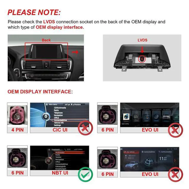 Alt view image 3 of 6 - Wireless CarPlay & Android Auto Adapter for BMW NBT System | Upgrade for BMW 1 2 3 4 5 6 7 X1 X3 X4 X5 X6 Series (20122016),Support Bluetooth,MirrorLink,OEM Controls,Rear Camera