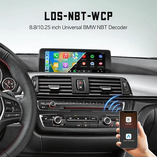Alt view image 6 of 6 - Wireless CarPlay & Android Auto Adapter for BMW NBT System | Upgrade for BMW 1 2 3 4 5 6 7 X1 X3 X4 X5 X6 Series (20122016),Support Bluetooth,MirrorLink,OEM Controls,Rear Camera