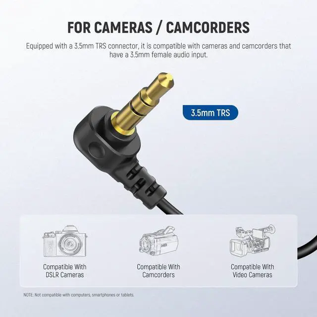 Alt view image 5 of 6 - Mini Lavalier Microphone (2 Pack), 6.6ft/2m Clip On Wired Condenser Lapel Mic with 3.5mm TRS Plug, Compatible with DJI Mic 2, Rode Wireless Go II, CM28 CM31 Camera, LM5 | Wired, Condenser, 3.5mm TRS P