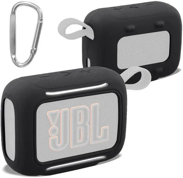 Main image of for JBL Go 5 Waterproof Bluetooth Speaker Silicone Cover, Black | Snug Fit, Portable Carabiner Clip, Shock Absorption, Drop Protection, Travel Lightweight Design, Protective Skin Case