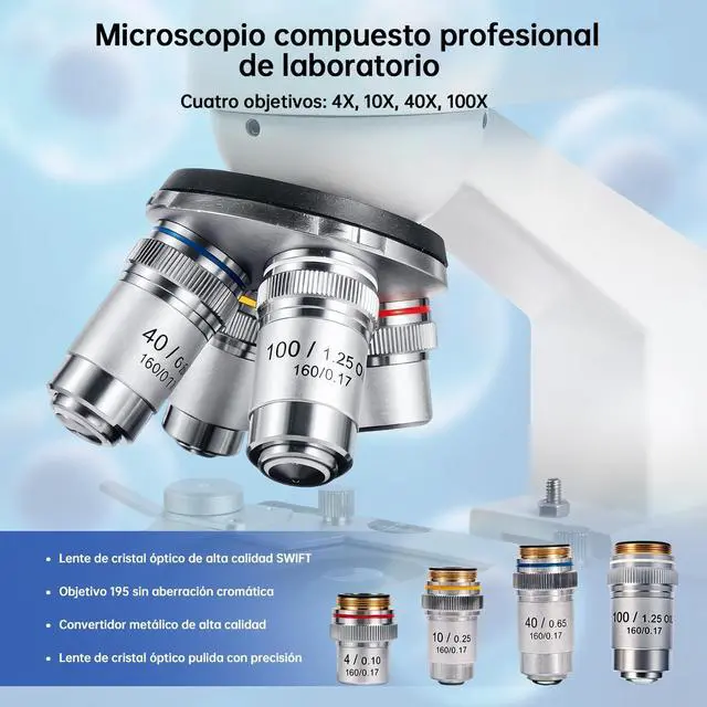 Alt view image 2 of 6 - SW320T Trinocular Microscope w/ 2MP Camera, Carrying Case,Pro Bundle | Metal Build for Adults Students.Real-time PC imaging with Slides,Phone Adapter & Microscope Kit.Precision Stage Control