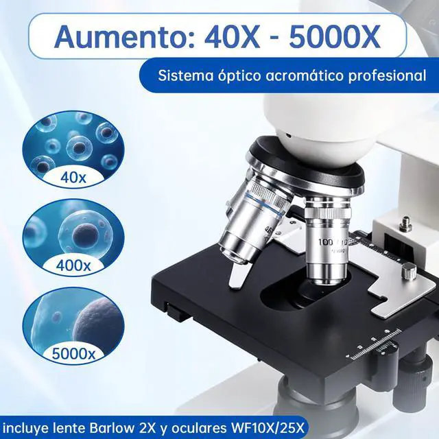 Alt view image 3 of 6 - SW320T Trinocular Microscope w/ 2MP Camera, Carrying Case,Pro Bundle | Metal Build for Adults Students.Real-time PC imaging with Slides,Phone Adapter & Microscope Kit.Precision Stage Control