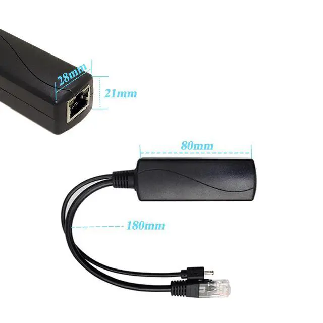 Alt view image 6 of 6 - Gigabit PoE Splitter 12V 2A Output with IEEE 802.3af/at Standard Compliant 10,100,1000Mbps Power Over Ethernet Splitter Adapter for Security Camera CCTV Surveillance 5.5x2.1mm DC Plug Cable(PS5712TG)