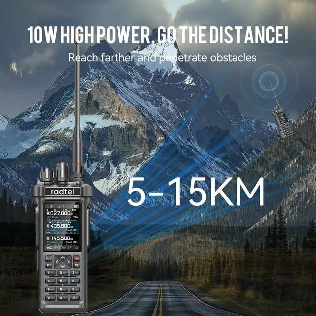 Alt view image 3 of 6 - RT-950 PRO Ham Radio TX GPS/APRS, 10W Walkie Talkie Long Range Handheld Two Way Radio, AM/FM/CB/SW/MW/LW RX, Bluetooth APP Programming, NOAA, Spectrum Analyzer (with Programming Cable)