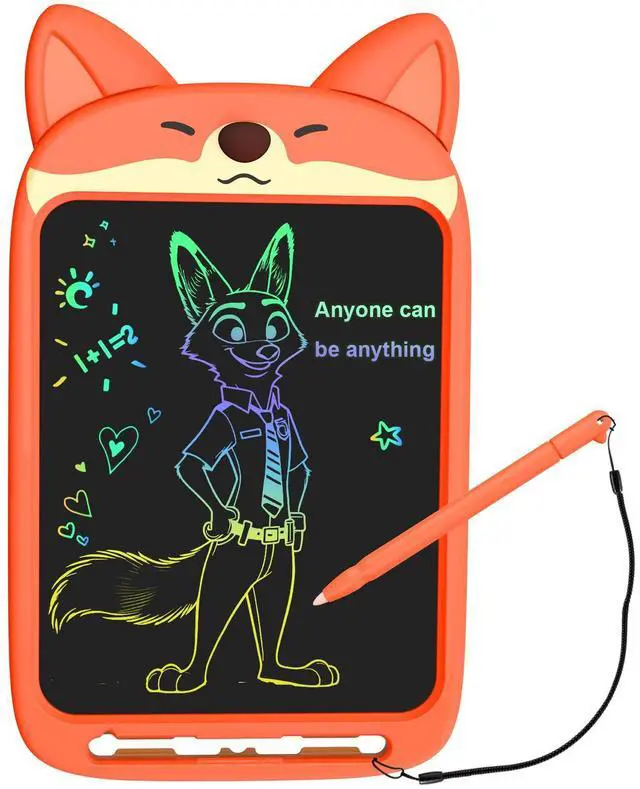 Main image of Fox LCD Writing Tablet for Kids, Coloring Drawing Pad, 10 Inch | Erasable Graphic Doodle Board, Educational Toy for Boy Girl Ages 3-8, Airplane Travel Road Trip Toy, Christmas Birthday Gift