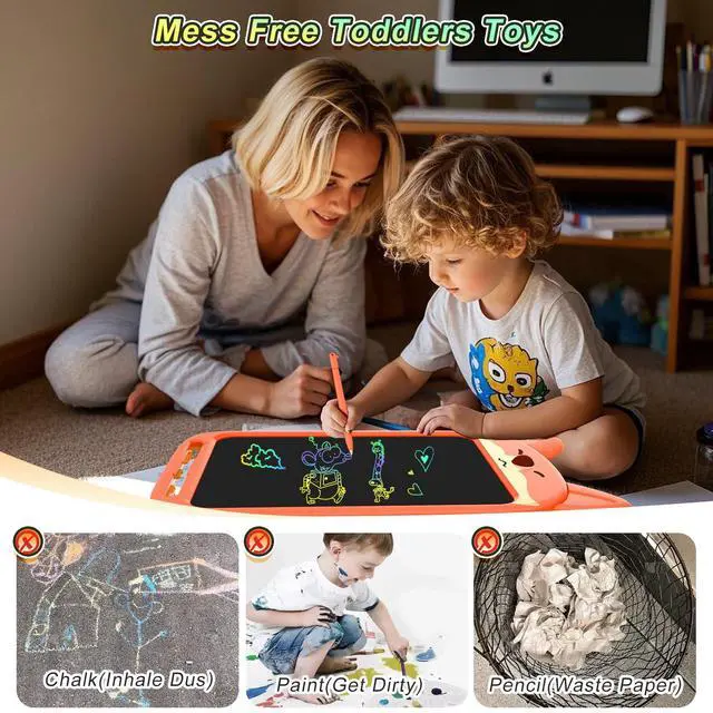 Alt view image 3 of 6 - Fox LCD Writing Tablet for Kids, Coloring Drawing Pad, 10 Inch | Erasable Graphic Doodle Board, Educational Toy for Boy Girl Ages 3-8, Airplane Travel Road Trip Toy, Christmas Birthday Gift