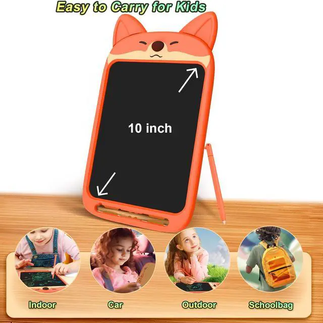 Alt view image 6 of 6 - Fox LCD Writing Tablet for Kids, Coloring Drawing Pad, 10 Inch | Erasable Graphic Doodle Board, Educational Toy for Boy Girl Ages 3-8, Airplane Travel Road Trip Toy, Christmas Birthday Gift