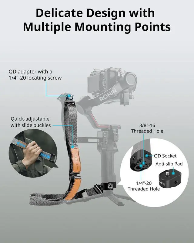 Alt view image 6 of 6 - Quick Release Plate for Arca Swiss, with 1/4"-20 & 3/8"-16 Screw | for DJI RS 5, RS4 Pro, RS4, RS3 Pro, RS3, RS2