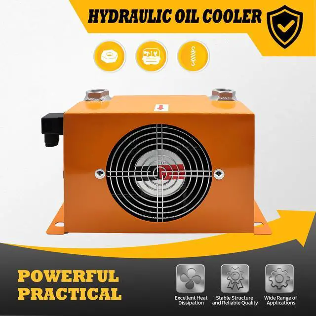 Alt view image 5 of 6 - AH0608T-CA Hydraulic Oil Cooler Compatible with Mini Excavator | 1-2Ton, DC 12V, 38W Rated Power, 60L/min Flow Rate, 1.3 Heat Dissipation Area, Efficient Heat Dissipation