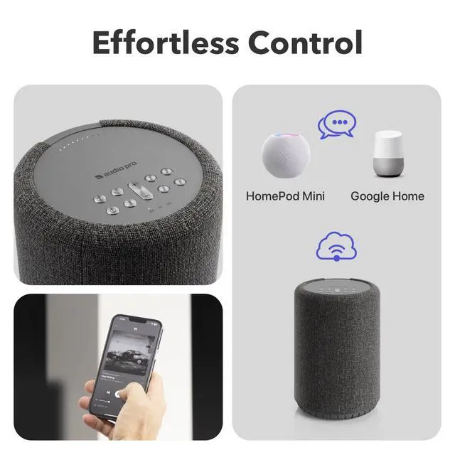 Alt view image 6 of 6 - A10 MKII Wireless Multiroom Speaker, WiiM Edition | High Fidelity, Bluetooth, WiFi | Compatible with AirPlay 2, Google Cast, Siri, WiiM Home App, Stream Spotify, Tidal & More, Dark Gray