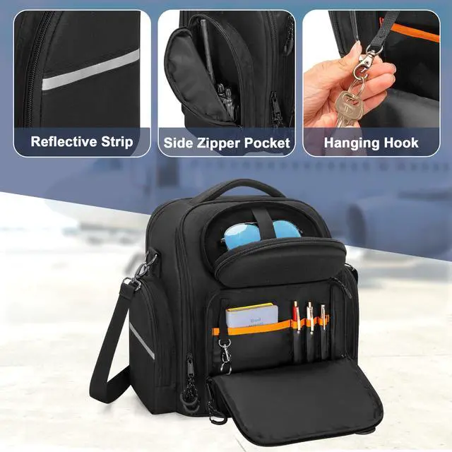 Alt view image 3 of 6 - Pilot Headset Bag, Aviation Headset Pilot Bag for Secure Storage | Flight Bag for Aviation Headset, Padded Sleeve for Kneeboard, iPad and More, Three Ways to Carry, Patch Area, Bag Only