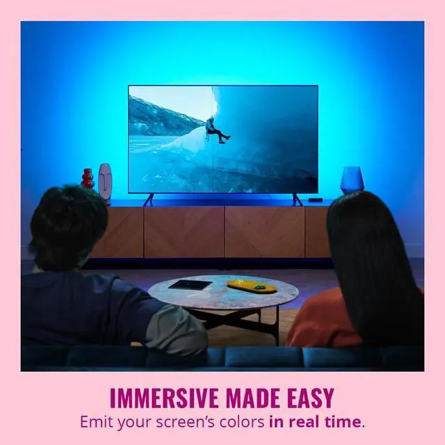 Alt view image 2 of 5 - HDMI Sync Box with TV Backlight - Sync to Movies, Games & Music - HDMI 2.0 Supports 4K 60Hz -RGBIC LED Strip 55-65 Inch TVs - Requires External Video Source