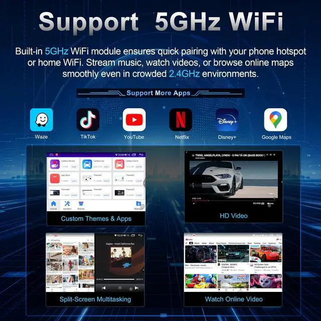 Alt view image 6 of 6 - 11.5 Inch 8 Core 4GB+64GB Car Radio Stereo for Dodge RAM 1500/2500/3500 2009-2012, 2K Touchscreen Android 13 Head Unit with Wireless CarPlay & Android Auto,1080P Backup Camera, GPS, SWC, AM/FM Radio