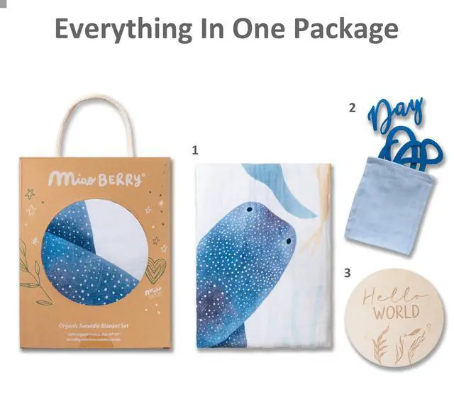 Alt view image 3 of 6 - Ocean Baby Milestone Blanket Monthly Baby Milestone Photo Prop for Boy, Under The Sea Growth Tracker Blanket with Hello World Sign and Registry Must-Have