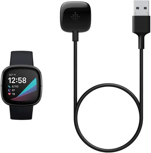 Alt view image 5 of 6 - Smartwatch Charging Cable for Sense 2, Sense, Versa 4 and Versa 3, Official Product, Black