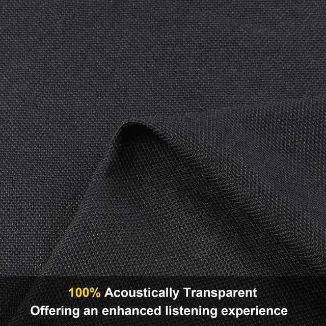 Alt view image 2 of 6 - 96" x 54" Speaker Grill Cloth, Stereo Grill Mesh Fabric | Dustproof for Custom Cabinets Replacement Speaker Cloth Restoration Home Theater Decor Audio Subwoofer Covers Black
